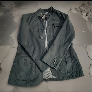 Men’s Express Black Casual Utilitarian Rugged Military Style Jacket Sz Lrg